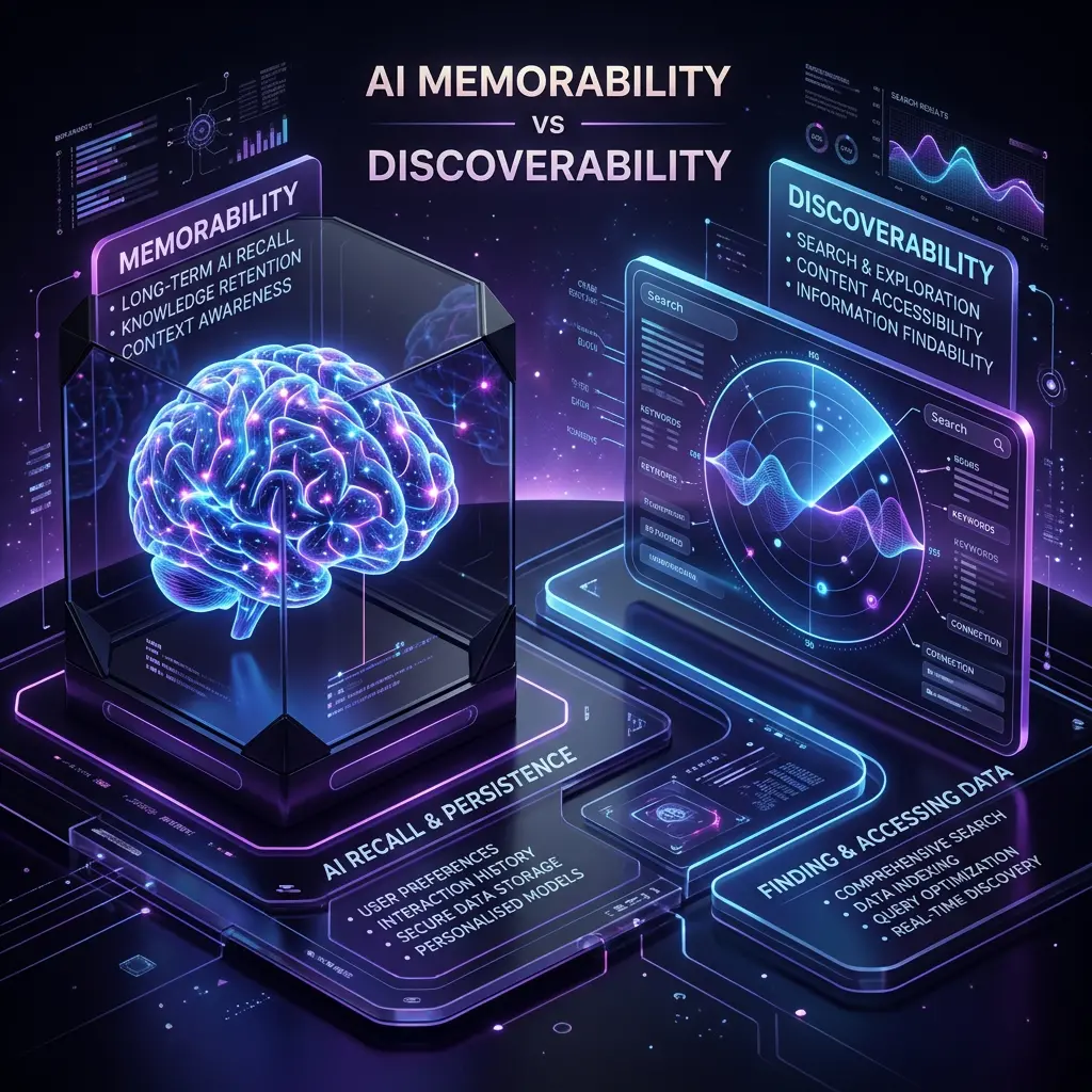 Memorability vs. Discoverability: The Two Levers of AI Visibility